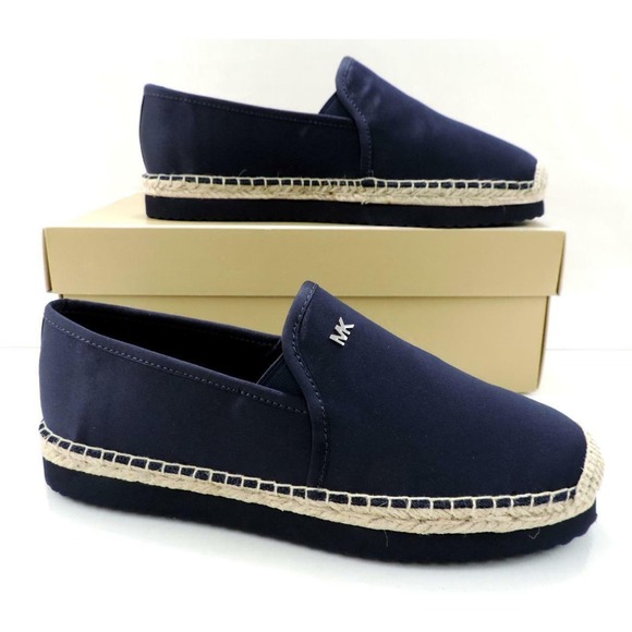 Michael Kors Hastings Slip On Espadrille Flat Admiral Navy Canvas - Picture 6 of 8